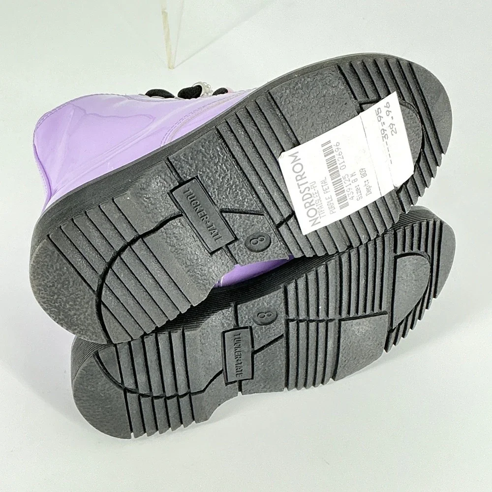 Tucker + Tate Girls Size 8‎ Purple Patent Leather Paislee Ankle Boots NEW Beaded